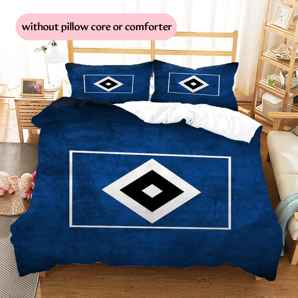 Hamburger SV Pattern Bedding Quilt Set  Home Decoration  Gift (1 * Duvet Cover + 2 * Pillowcase  Without Core)