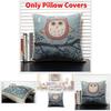 Only Pillowcases Minimalist Cartoon Owl Throw Pillow With Removable Linen Cover For Home Decor