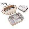 Lancheira Térmica com Compartimentos Fácil de Limpar Recipiente de Almoço de Aço Inoxidável Caixa Bento Reutilizável com Utensílios para Adultos Crianças