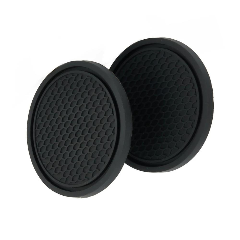 2pcs Black Car Auto Cup Holder Anti Slip Coasters Pads Interior Accessories For Most Cups Accessories