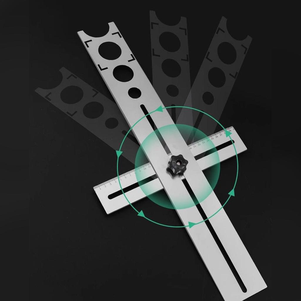 Portable Stainless Steel Tile Hole Locator  Adjustable Punching Guide for Ceramic Marble Wood, Multi-Material Positioning Tool