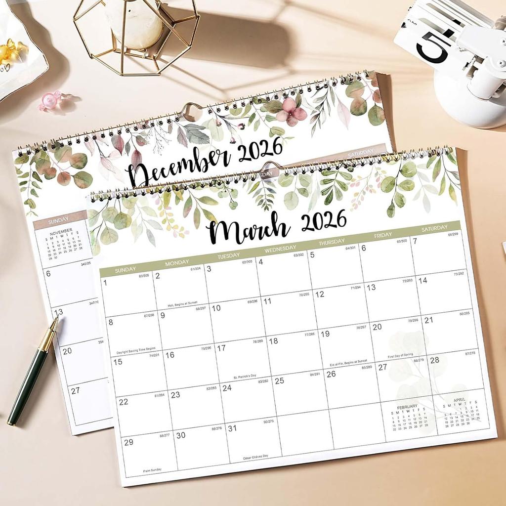 2026 Calendar - 2026 Wall Calendar 12 Month from Jan. 2026 to Dec. 2026, 14.8'' x 11.5'', 2026 Monthly Planner with Ample Blocks for Writing,