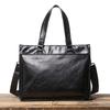 European American Retro Men's Genuine Leather Business Document Cover Layer Cowhide Shoulder Bag Large Capacity Fashionable Laptop