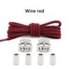 1Pair Round Elastic Laces Sneakers Lock Shoe Laces Without Ties Metal Buckle Laces Kids Adult No Tie Shoelaces Shoes Accessories