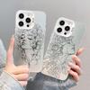 Beautiful Flower Girl Line Design Durable Laser Phone Case For iPhone 13 Mini 12 11 Pro Max 17 16 15 14 Pro Max Plus Back Covers