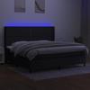 VidaXL Sommier à Lattes de Lit avec Matelas LED, Lit Rembourré avec Tête de Lit, Lit Double, Lit Adulte de Chambre, Moderne, 3138263