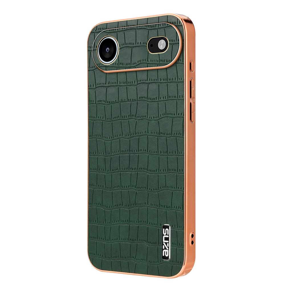 AZNS For iPhone 17 Air Case Electroplating Crocodile Texture PU+TPU Phone Cover