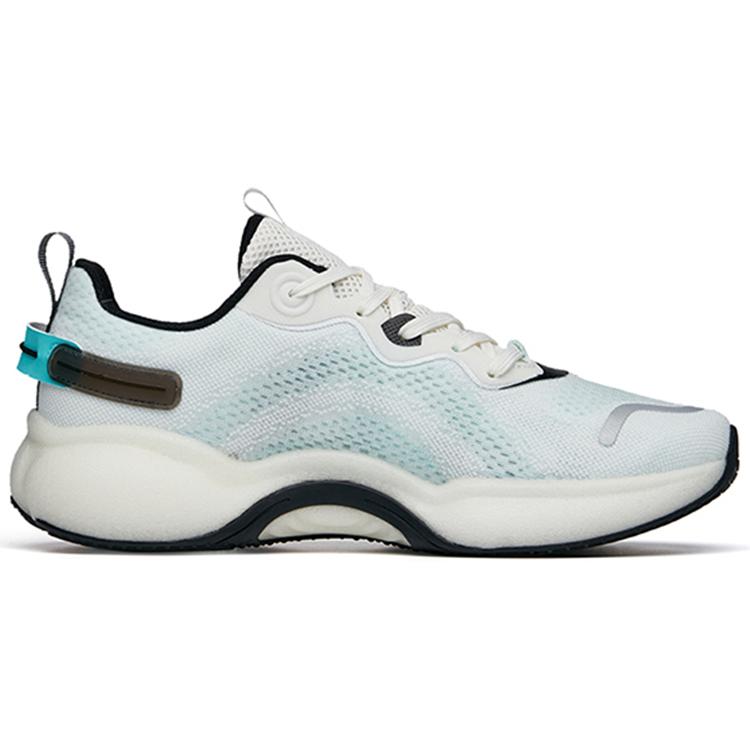 Anta Cushioning Slip Resistant Abrasion Resistant Breathable Low top Running Shoes Men's White Green Black 112225520-2
