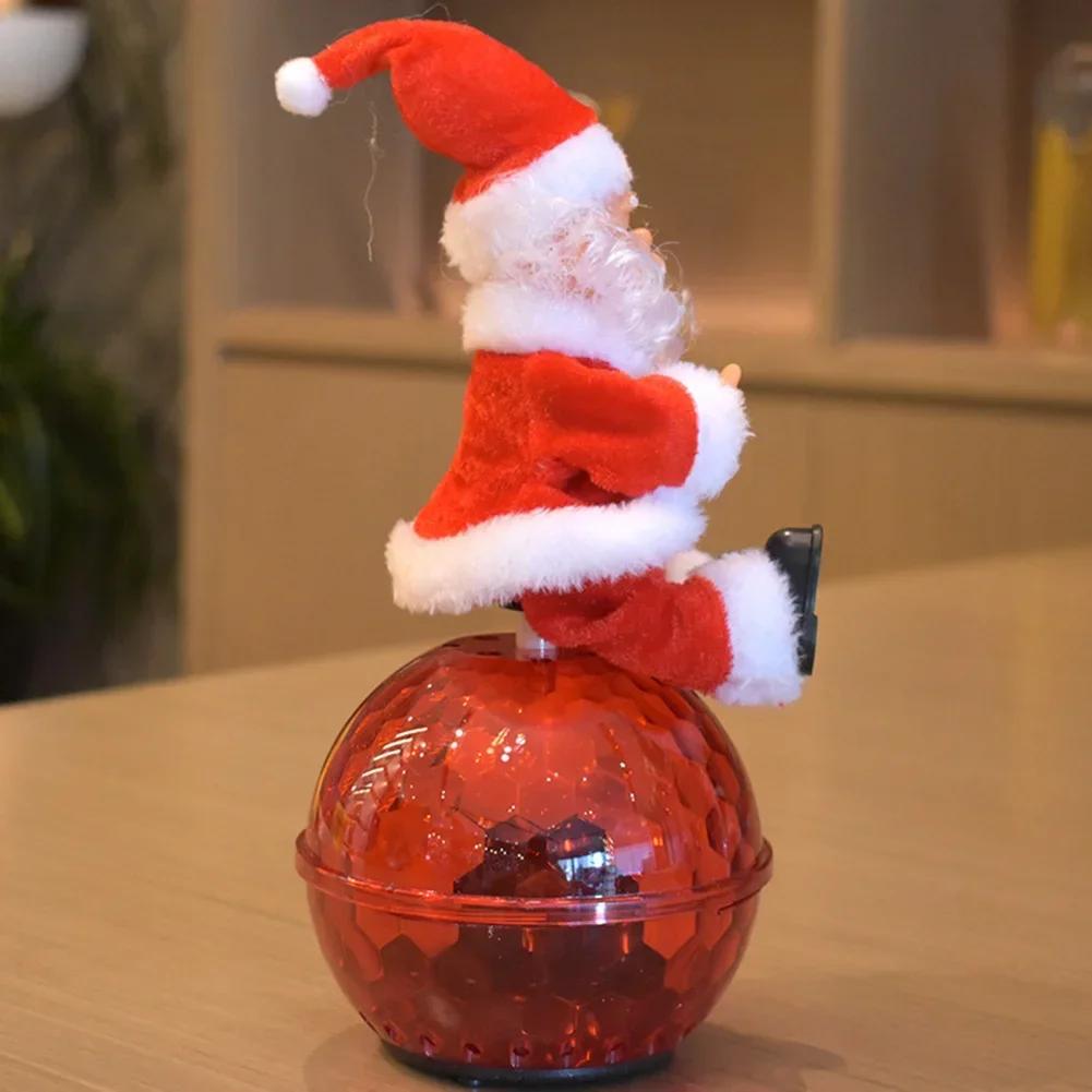 Christmas Santa Claus Doll LED Disco Ball Strobe Toy For Kids - Fun And Festive Christmas Display Ornament Decoration