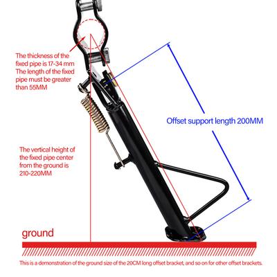 14-24cm Universeller Seitenständer Motorrad Seitenständer Seitenstützständer Modifikation Seitenständer mit Befestigungszubehör