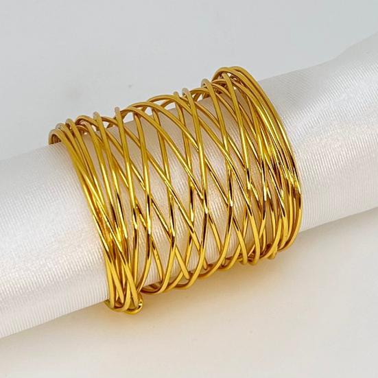 Kroužky na ubrousky z krouceného drátu, Držáky na ubrousky z drátěné sítě, Zlaté kovové kroužky na ubrousky, Doplňky na jídelní stůl pro párty, svatbu, vánoční setkání