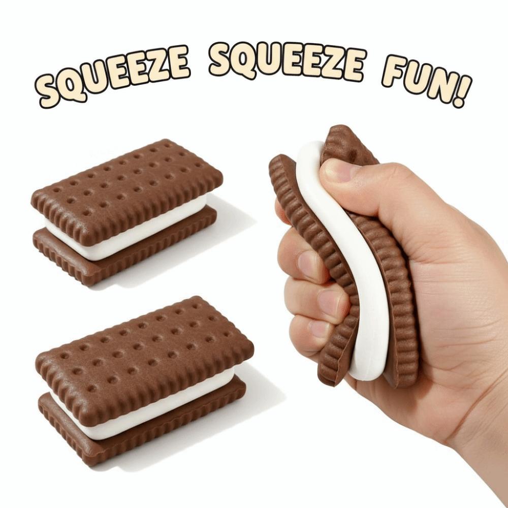 Novelty Cookie Pinching Squishy Toy Slow Rebound Biscuit Soda Cracker Fidget Toy Simulation Toy