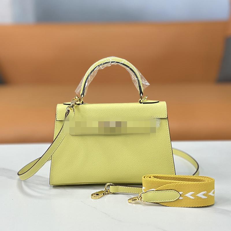 Second Generation Palm Print Cowhide Mini Small Keli Handbag 2025 New Bag Women's Commuter Versatile Shoulder Messenger Bag