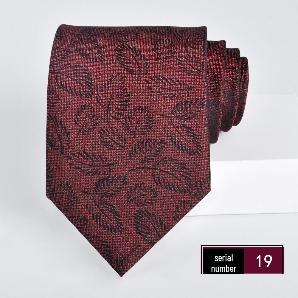 Wine Red Jacquard Tie for Men - Formal Business, Wedding, and Groom 8cm Executive Style