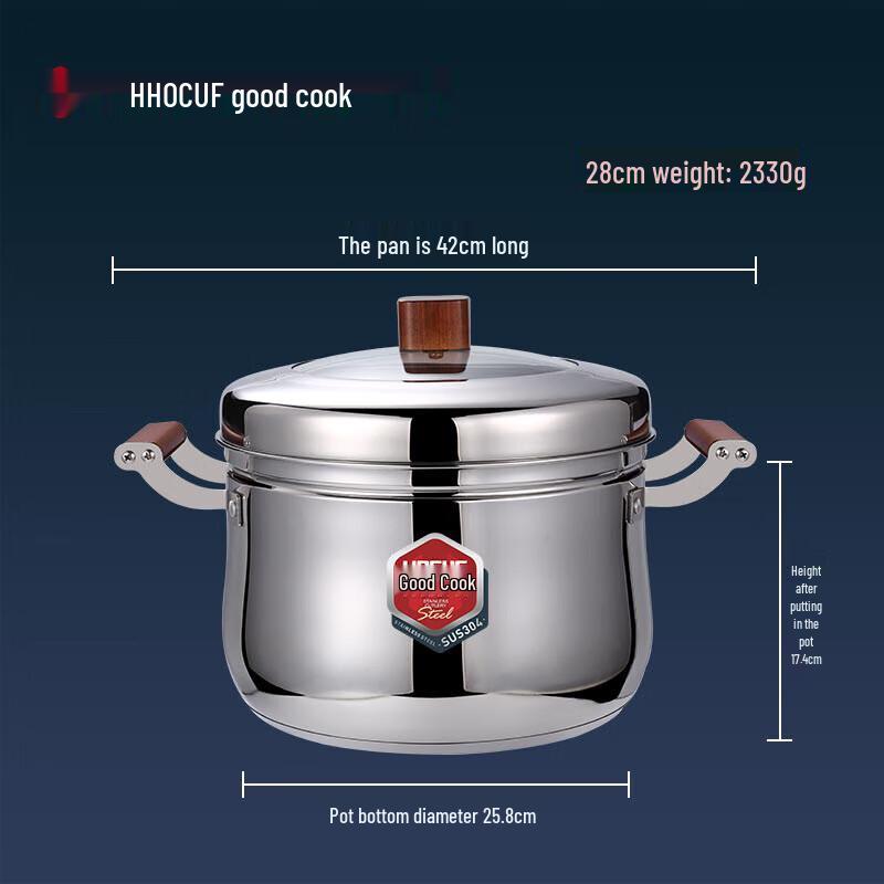 HOCUF H 304 Stainless Steel Japanese Multi-Purpose Pot