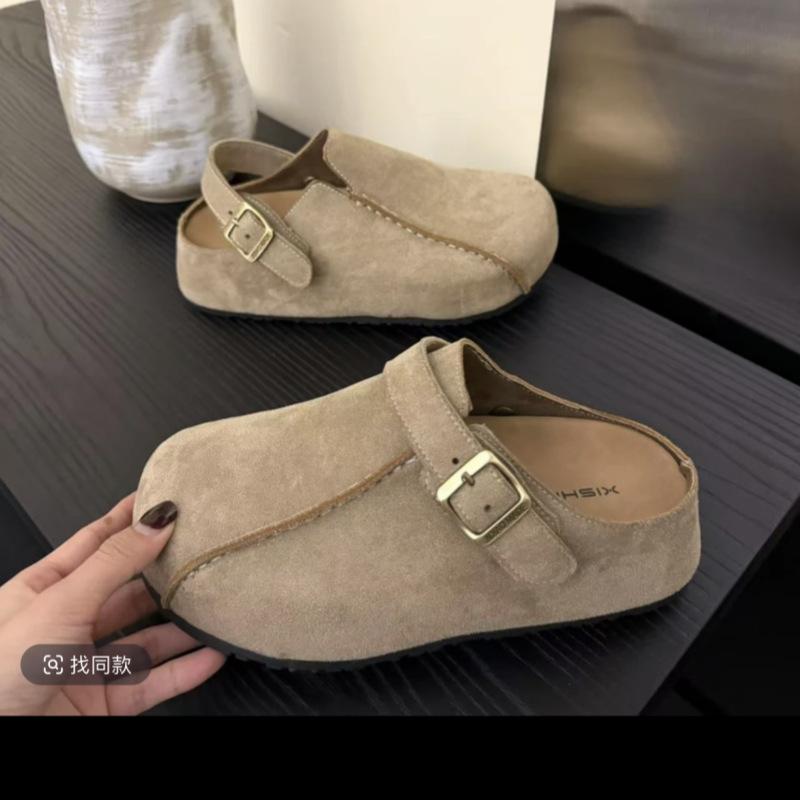 Fashion versatile one pedal two wear retro design platform slippers spring and summer kapibara outside wear women's casual half drag