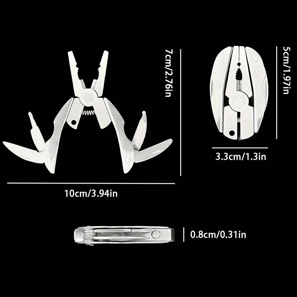 Compact Multi-Tool Keychain Screwdriver  Stainless Steel Folding Pliers for Quick Repairs  Portable Mini Tool for Outdoor Use & DIY Projects