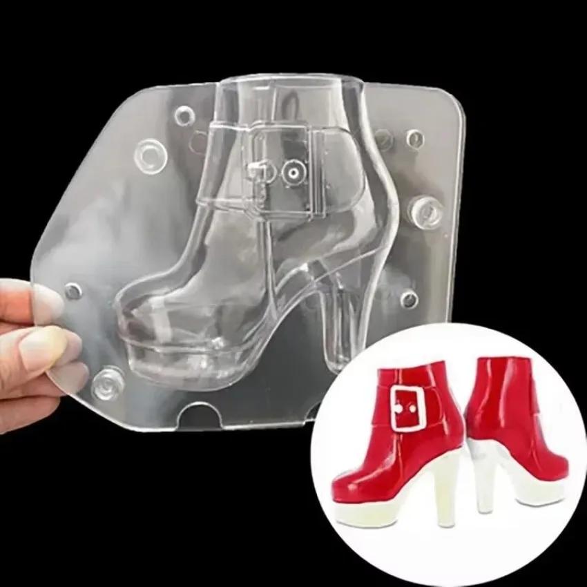 1 Pcs 3D Plastic Women's Boots New Chocolate Mold Cake Decoration Tool DIY Women's Shoes Candy Baking Mold