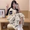 Pajamas Women's Summer Thin Pajamas Short Sleeves Large Size Fat Mm Medium and Long Pajamas Pajamas Loungewear