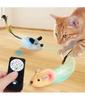 Otomatik Algılama Hareketli Fare İnteraktif Kedi Oyuncakları Elektronik Uzaktan Kumandalı Gıcırtılı Kedi Oyuncağı Yavru Kedi İçin USB Şarj Edilebilir Evcil Hayvan Peluş Oyuncak