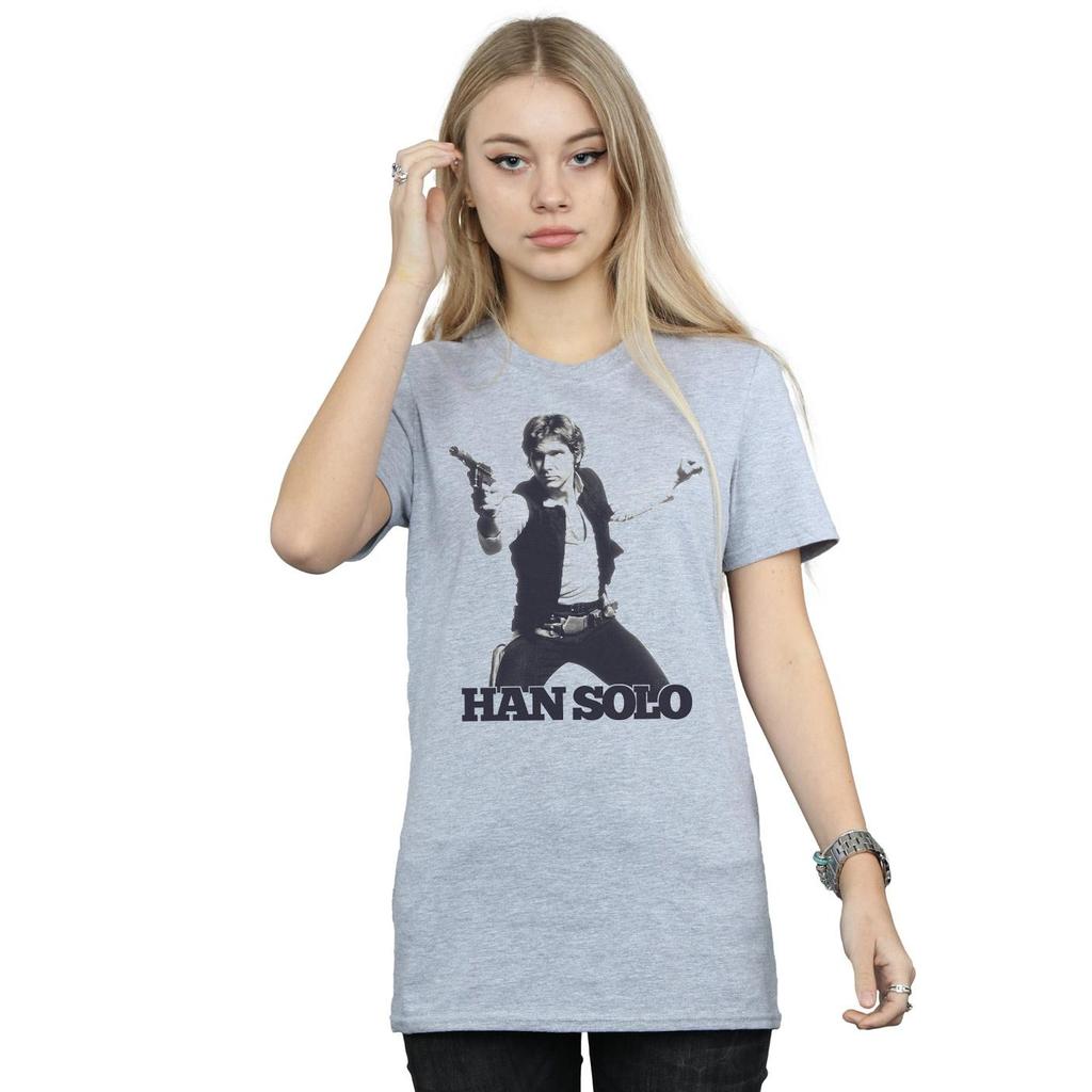 Star Wars Womens/Ladies Han Solo Retro Photo Cotton Boyfriend T-Shirt