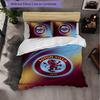 Set Biancheria da Letto Aston Villa Football 3 Pezzi Morbido Set Copripiumino con Federe Set Decorazione Camera da Letto per la Casa