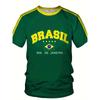 Summer New Five-star Brasil Print T-shirt for Men Short Sleeve O-neck Tees Vintage Casual Sports Mesh Jersey Oversized Tops