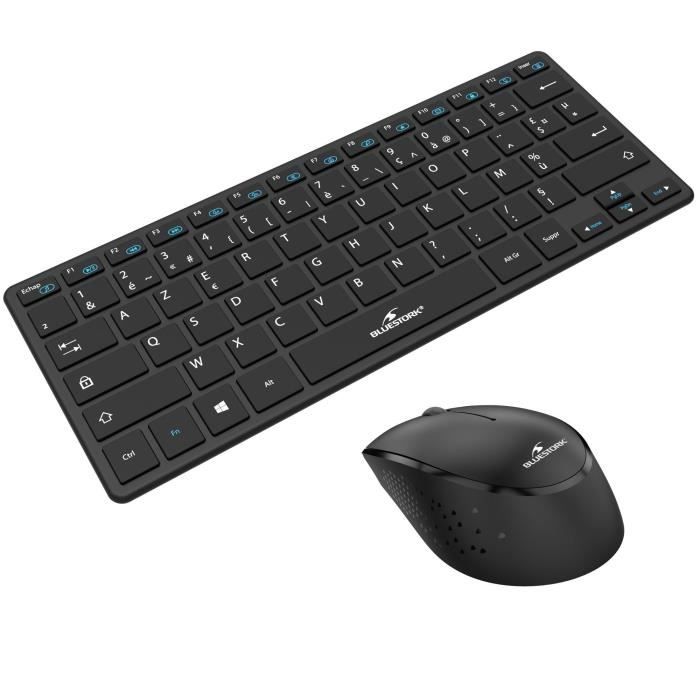 Pack clavier souris - bluestork - pack mini - sans fil - compact - noir