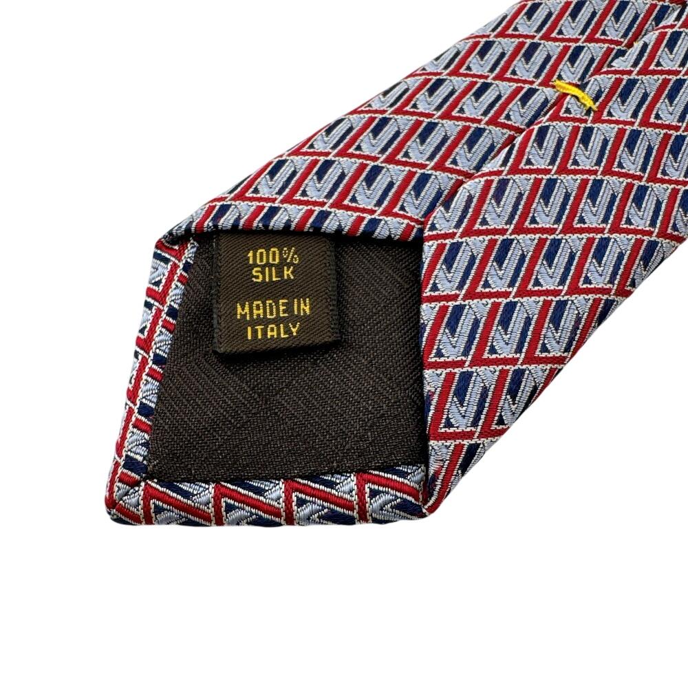 LOUIS VUITTON LV all-over print silk tie gray silk Used