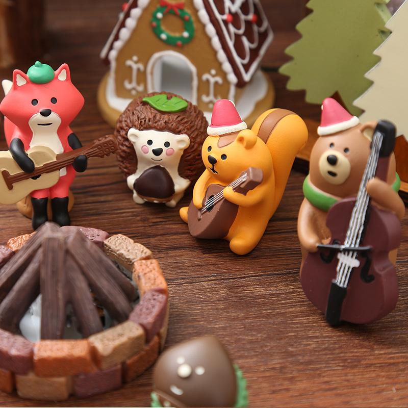 Christmas Cute Handmade Ornaments, Santa Claus Animal Decorations, Resin Small Ornaments for Tabletop and Vehicle Use, Craft Items
