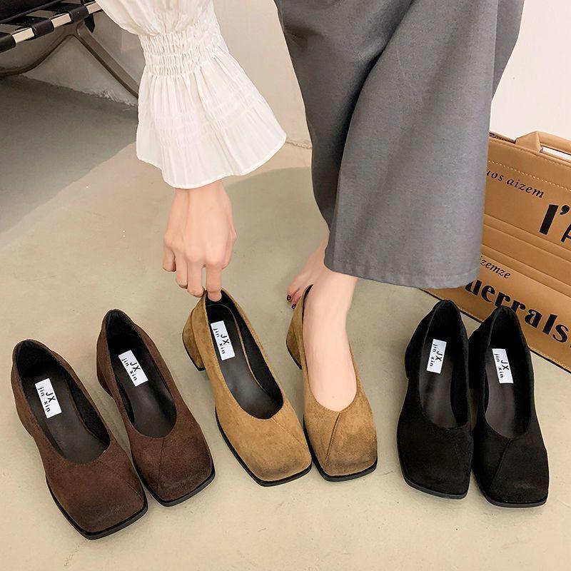 Thick heel Mary Jane small leather shoes late evening temperament high heels 2025 autumn new high-end retro single shoes women