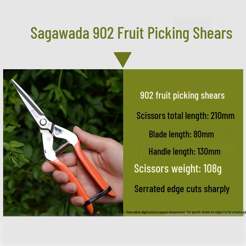 Sagawada 902 Pruning Shears: Ideal for Flowers, Grapes, Fruits, and Vegetables.
