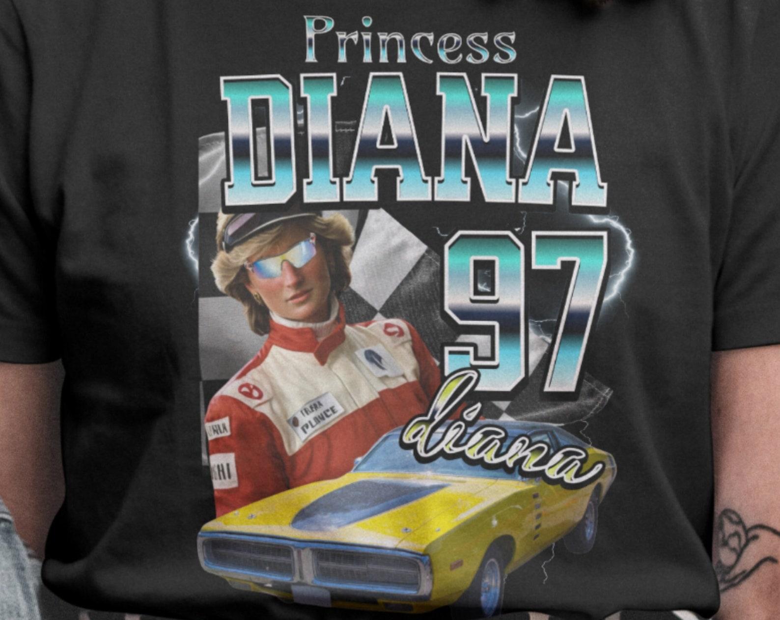 Retro Princess Diana Racing Tee, Funny Car Racing Shirt 4XL