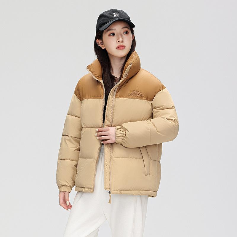 

Мужские и женские новые короткие стеганые куртки, женская зимняя утолщенная одежда-хлеб, повседневные и увеличенные теплые куртки с цветовой блокировкой M-80-52.5 kg хаки