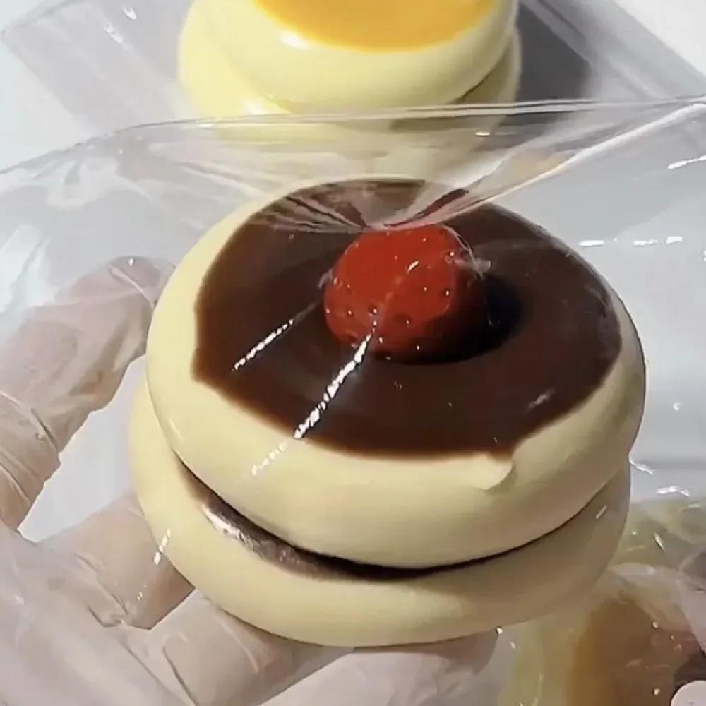 Simulation Soufflé Fiddy Squeeze Toy Pressure Relief Cream Blaster Squishy Fingertip Toy Relieving Strawberry Slow Rebound Toy