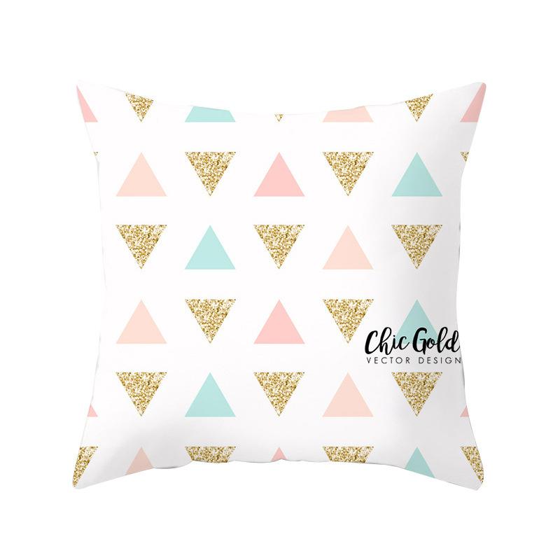 New Ins Style Pink Geometric Love Series Pillowcase Sofa Pillow Car Cushion Cover