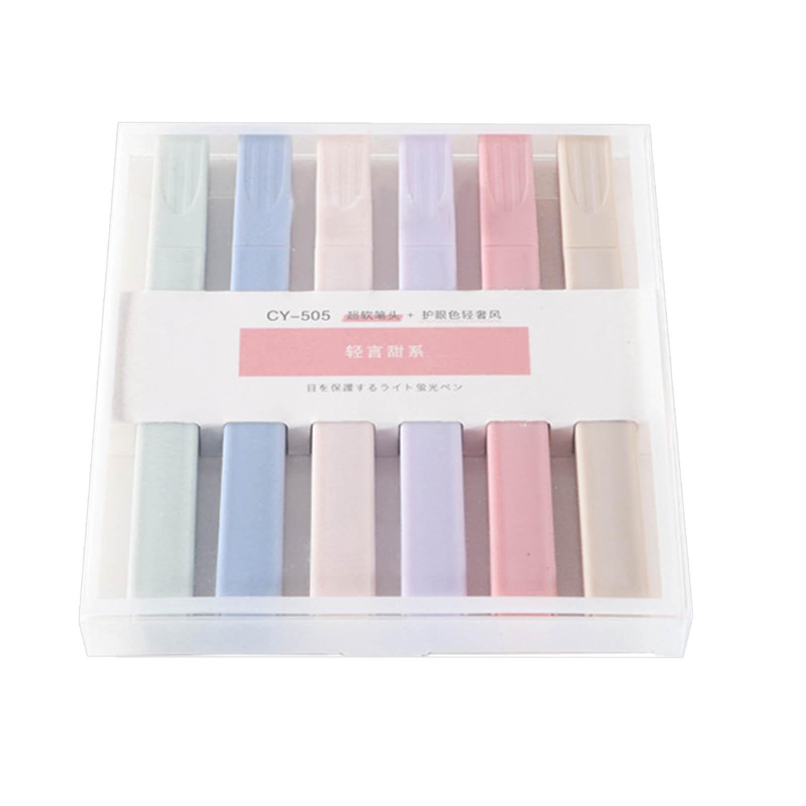 

Andstal 6pcs/Lot Morandi Highlighter Pen Set 24 Colors Pastel Fluo For School Text Markers Stationery Mini Felt-tip Highlighters