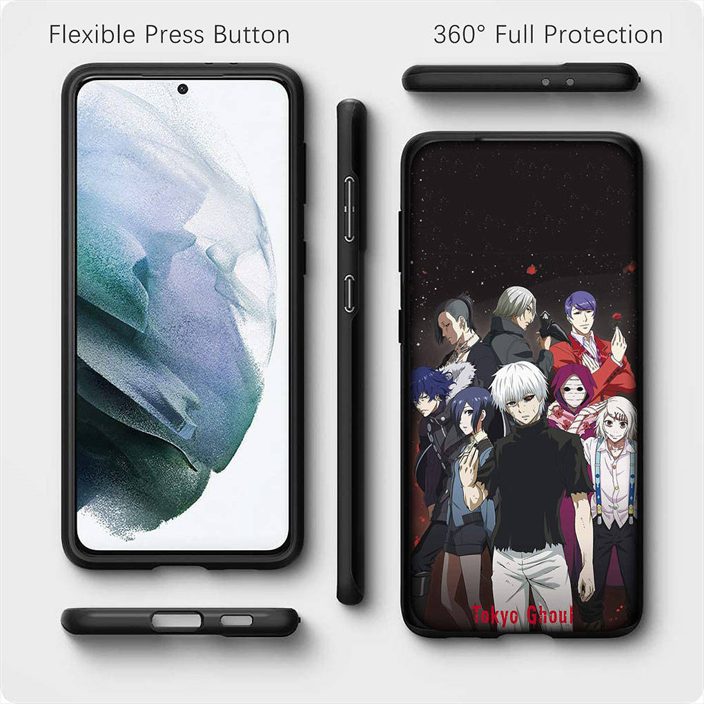 For iPhone 16 15 X XR Samsung Galaxy S24 S23 Plus Xiaomi Redmi Note 13 12 11 Pro Max 10 14 OPPO Huawei Cover Tokyo Ghoul Ken Kaneki Cartoon Phone Case