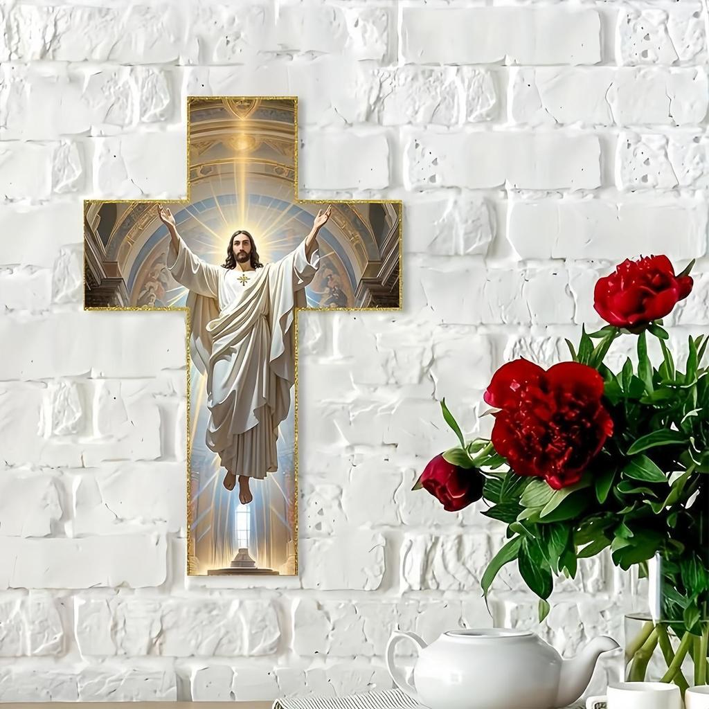 Kreuz für die Wand Jesus Holz Wandkunst Religiös Gesegnet Christus Kreuz Aufhänger für Weihnachten Eingangsbereich Flur Schlafzimmer Büro Esszimmer