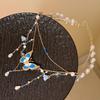 Bohemian Style Butterfly Pendant Necklace Pearl Beads Chain Choker Multilayer Necklace  Girls