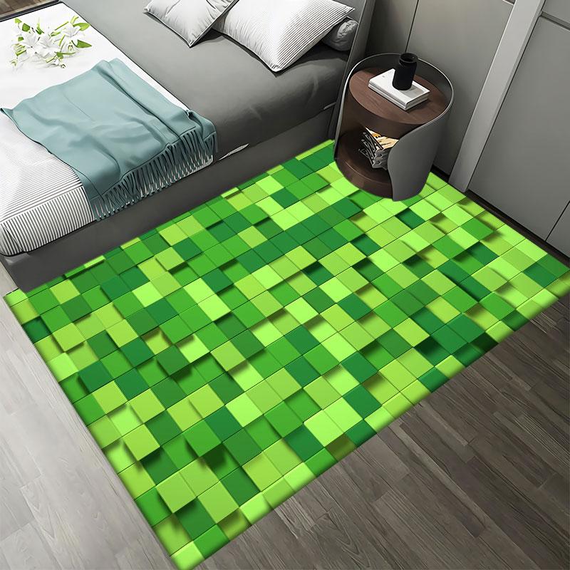 

3D Colorful Geometry Block Carpets Large Area Rug for Living Room Bedroom Carpets Anti-Slip Floor Mat Kitchen Abstract Bath Mat 40x60cm 16x24 inch