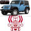 Red/Blue/Black Car Interior Decor Trim Kits For Jeep For Wrangler JK JKU 4 Door 11 17 Enhance Aesthetics And Easy Installation