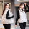 Stand-up collar fashion vest women's autumn and winter short vest outside horse vest new small coat