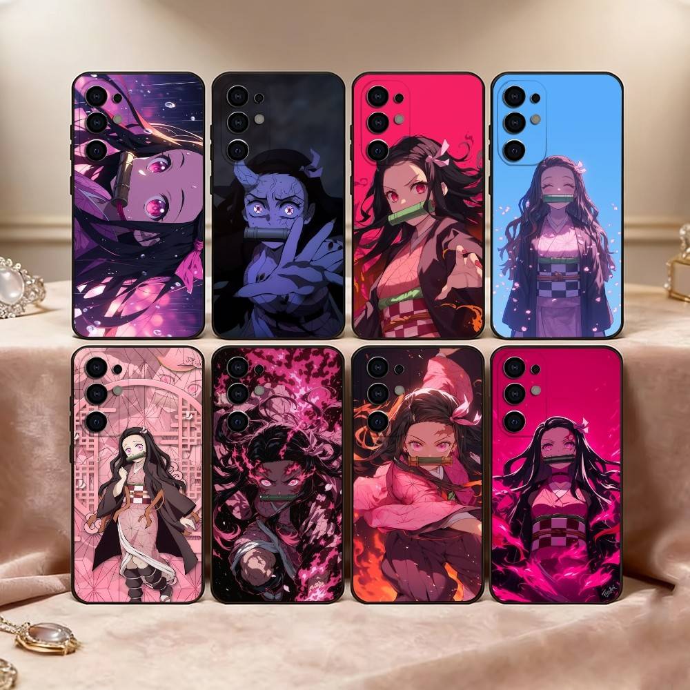 D-Demon S-Slayer Kamado Nezuko Phone Case For Samsung S25,S24,S21,S22,S23,S30,Ultra,S20,Plus,Fe,Soft Silicone Black Cover