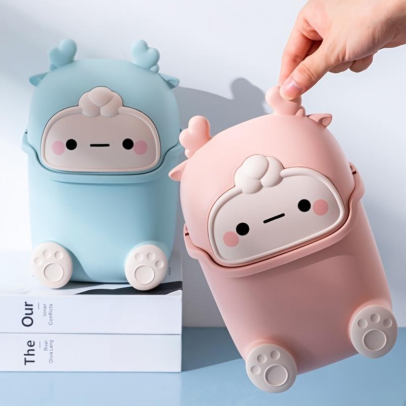 Little Monster Trash Can 12 Months Old Small Monster Trash Can Exquisite Craftsmanship Cute Shape with Lid for Bedroom Living Room Practical