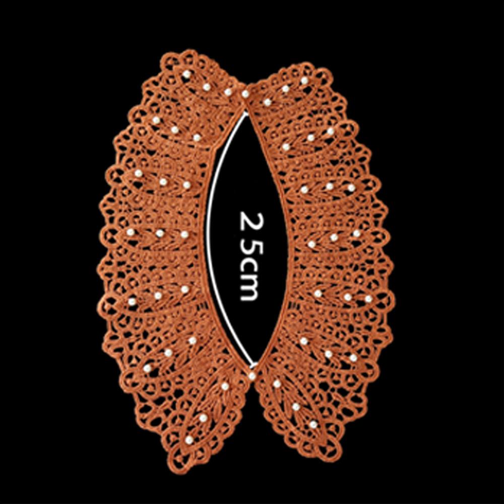 

Полый полиэстеровый платок-воротник (Жемчужный кружевной искусственный воротник) Ожерелье Универсальные Практичные Пуговицы оранжевый