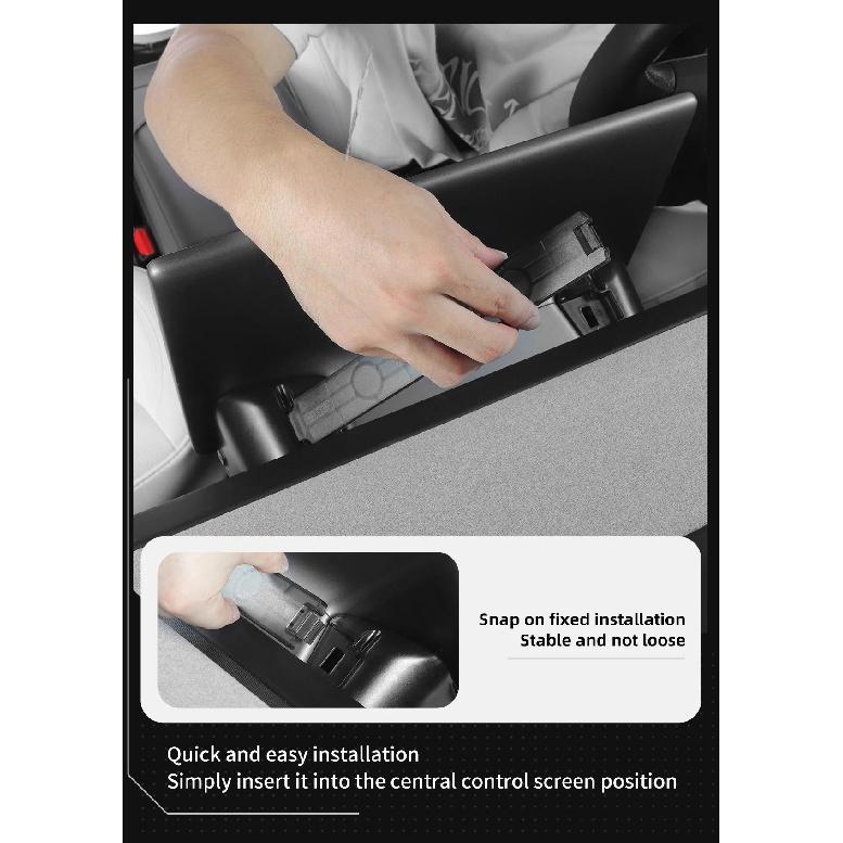 Pour Tesla Model Y Juniper 2025 Model 3 Highland 2024 Boîte de rangement cachée sous l'écran Organiseur de console centrale derrière l'écran
