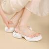 Krazing Pot Mules Natural Leather PVC Peep Toe Thick Heels Summer Shoes Size 42 Platform Women Sandals