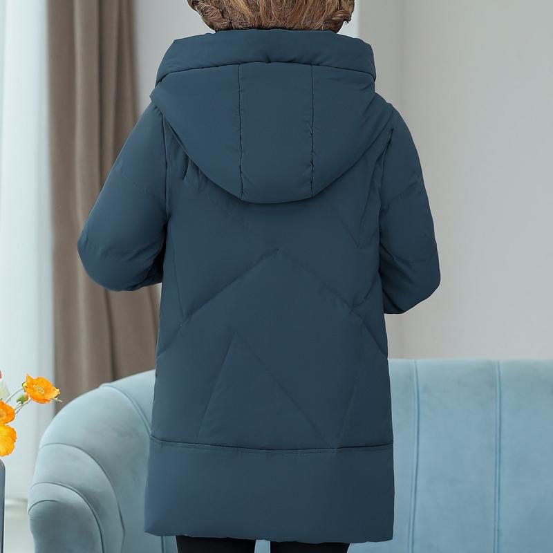 Middle Age Women's Down Coats Winter Vintage Parkas Plus Size Elegant Loose Thick Warm Puffer Jackets Woman Outerwears