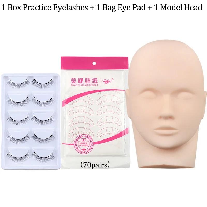 Eyelash Extension Training Head Makeup Practice Model Kit Fake Mannequin Head Rubber Eye Practicing Lashes Extensions Supplies